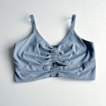 Athleta [] Cottage Blue Cinch Longline Bra Yoga Barre Powervita Workout Size 1X Photo 1