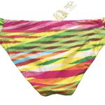 Becca ETC Trendy Awaken Shirred-Side Bikini Bottoms Stripe Colorful 1X Photo 3