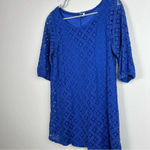 Everly  Blue Lace‎ Mod Shirt Dress Woman's Size Small Photo 3