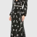 Mac Duggal  Embellished Wrap Over Bishop Sleeve Gown maxi Dress size 6 C7 Photo 0