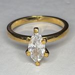 Vtg NV Nevada Silver Mines Gold Tone Marquise CZ Ring size 7 Photo 10