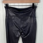 Spanx  Black Faux Leather Leggings 2437 Size Medium Shaping Slimming Compression Photo 4