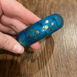 Target  Turquoise Wooden Bangle Bracelet with Brass Details Photo 1