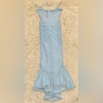 House Of CB NWOT  Gabbi Blue Ice water Ruffle Mesh High-Low Cocktail Dress sz M Photo 5