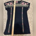 Johnny Was Johnny‎ Was Short Sleeve Navy Tunic Shirt Embrodiered Dress, Small Photo 4