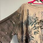 Blue Fish Tee Oversized The Line T Boxy One Size Fits Most EUC Kantha Lagenlook Tan Photo 2