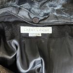 Larry Levine Vtg  Wool Pea Coat Sz 6 Black Faux Fur Collar Old Money City Classic Photo 4
