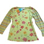 Fresh Produce 90s Y2K Floral Stripe Long Sleeve Top NWT Medium Cotton DEADSTOCK Photo 2