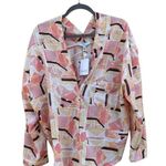 FATE. Geometric Printed Button Down Relaxed Fit Top NWT Medium Photo 0