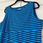 J. McLaughlin Nicola Blue Stripe Dress Size XL Tank Dress Tiered Catalina Cloth Photo 7