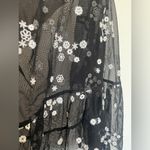Glance Embroidered Floral Mesh Shirt Black (Medium) Photo 5