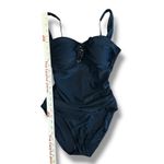 Bleu Rod Beattie Black One Piece Swimsuit Women’s Size 8 Ruched Lace Up Bust Photo 2