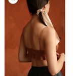 Listicle 287  Brown Butterscotch Stretch Floral Lace Ribbed Bralette Small Photo 1