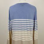St. John  Cardigan Sweater Long Sleeve V Neck Striped Wool Blend Knit Nautical L Photo 6