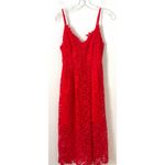 ASTR ASTL The Label Lace Adjustable Spaghetti Strap Midi Dress Red Size Small Photo 3