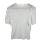 Nation Ltd  Tierra Flirty Tee White Ruffled Neck Flutter Sleeve V Neck T Shirt Photo 12