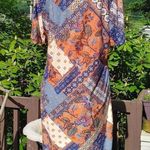 Bobby Brooks Dress XL Knee High Patchwork Boho Paisley Peasant Stretchy Soft Photo 1