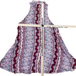 Free People  Women's Red Paisley Striped Halter Mini Dress Size M Photo 6