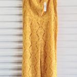 Trina Turk Adventure Jumpsuit Women's Size 16 Yellow Lace Pants Cropped Photo 2