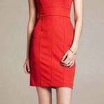 Banana Republic Red Stretch Denim Like Sloan Piped Bodycon Sheath Mini Dress 2 Photo 0