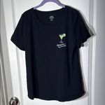 Old Navy Black T-Shirt with Green Cocktail Graphic Photo 0