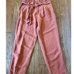 Madewell orange linen blend paperbag pants size 4 Photo 4