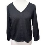 Madewell  Black V-Neck Cotton Top Photo 3
