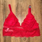 Victoria's Secret NWT Victoria’s Secret Velvet Red Lace Bralette - Medium Photo 1