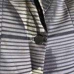 Daniela Corte Silk Blazer Jacket Womens 38 Purple Floral Striped Metallic Career Photo 3