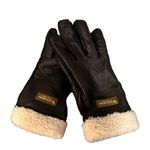 Koolaburra by Ugg  Brown Genuine Leather Gloves Faux Fur Lined Cuff Size S Photo 1