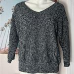 Joe Fresh  Marled Black White V-Neck Knit Pullover Stretch Sweater Size Medium Photo 0