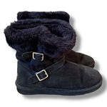 Lamo Cresson Pull On Boots Women’s Size 10.5 Black Suede Faux Fur Buckle‎ Strap Photo 0