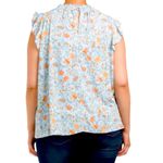 MELLODAY 🎄 Floral Ruffle Neck Top Photo 5