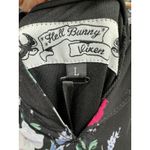 Hell Bunny Vixen Womens Floral Midi Dress Size L Pinup Retro Sheer Witchy Goth Black Size L Photo 5