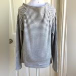 James Perse  Sweatshirt in Gray & White Striped, Cowl Neck Sweatshirt Size 4; XL Photo 7
