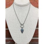 Arrowhead Charm Necklace with Faux Turquoise Silver Photo 1