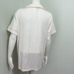 Moon milk short sleeve button down sleep shirt medium Silver Photo 9