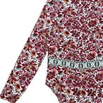 Free People  Intimately Floral Deep V Bodysuit Red Pink Boho Print Size Large EUC Photo 7