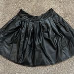 Frenchy High Waist PU Pleated Skirt Pu Leather Latex Mini Skirt High Rise A Photo 5