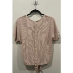 Madewell  Striped Red White Button Back Tie Shirt Photo 7