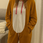 American Eagle Outfitters Reindeer Christmas, pajama hoodie costume onesie unise Photo 0