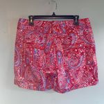 Bandolino Red White & Blue Paisley Patriotic High Waist Modest 6” Shorts 10 Photo 6
