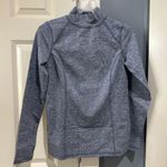 Women’s XXS zuda QVC Blue Grey Mock Neck Long Sleeve Shirt Photo 0