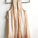 Anthropologie ASTR Dress Blush Pink High Neck Lace Overlay Shift Mini Sz S BNWT  Photo 14