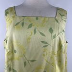 Coldwater Creek  Size 18 Floral Silk Dress Zip Back Sleeveless Lined Green Yellow Photo 1