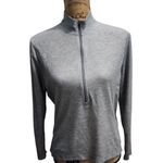 Billy Reid REI‎ Quarter Zip Pullover Long Sleeve Athletic Top Gray Polyester Womens L Photo 0