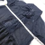 Free People Black Sheer Tiered Lace Bow Tie Long Sleeves Photo 4