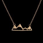 Gold Tone Mountain Necklace Gold Photo 1
