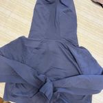 Gymshark Cropped Hoodie Sweatshirt Womens Medium Blue Athletic Workout Photo 6