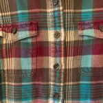 Patagonia Women's size 2 Organic Cotton Blue Purple Plaid Flannel Shirt Photo 3